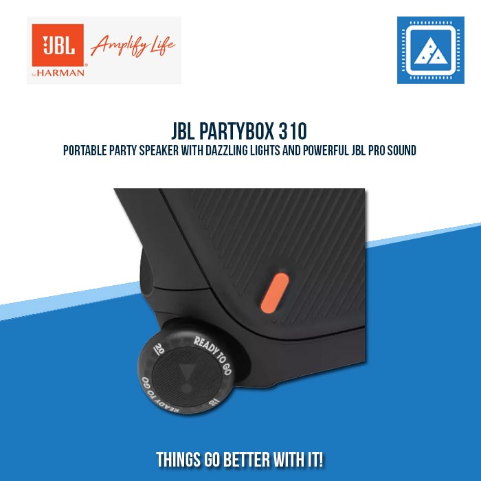 JBL PARTYBOX 310 PORTABLE BLUETOOTH SPEAKER W/ TELESCOPIC HANDLE (BLACK) JBL PARTYBOX 310 PORTABLE BLUETOOTH SPEAKER W/ TELESCOPIC HANDLE (BLACK)